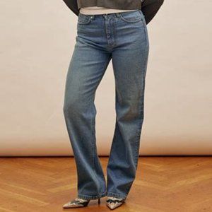 Djerf Avenue Straight Jeans Mid Blue Size 27